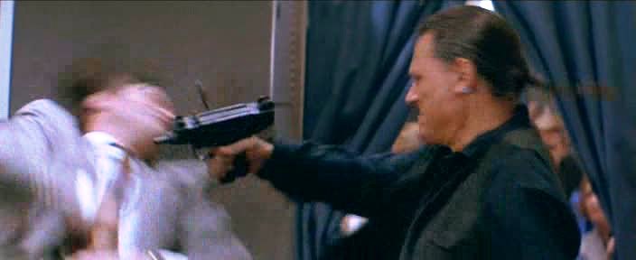 "Forget" (Michael Horse) with his Micro Uzi Pistol - 9mm