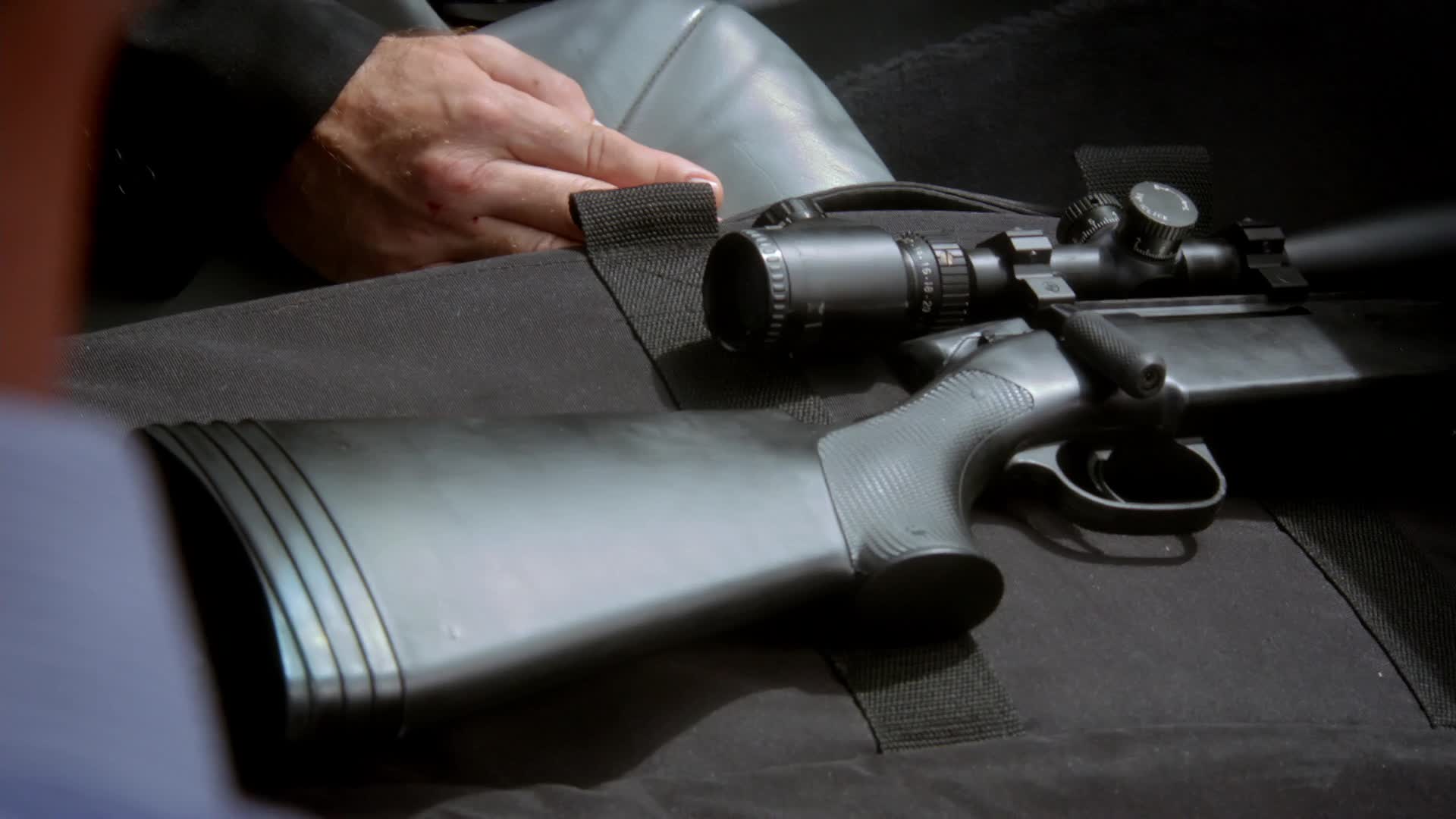 The Steyr SSG PIV of a hired assassin in "Hana I WaIa" (S3E14). Note the mounted riflescope.