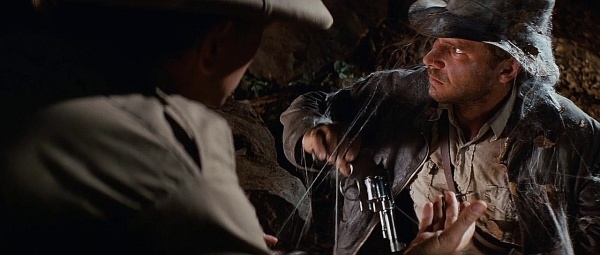 Indy surrenders his M1917 Revolver to Belloq.